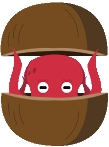 GIF of the octopus opening and closing its coconut shell.