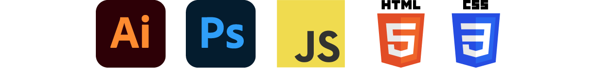 Tools used for this project: Adobe Illustrator, Adobe Photoshop, Javascript, CSS, and HTML